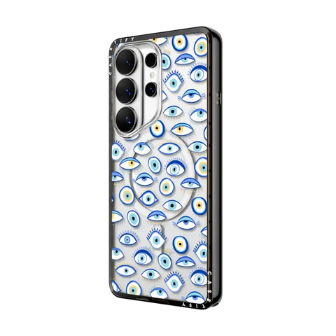 blue all seeing eye summer holiday pattern on clear