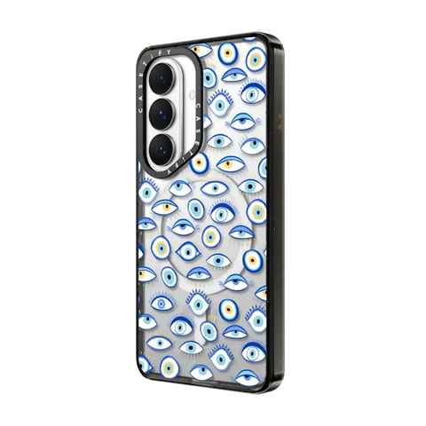 blue all seeing eye summer holiday pattern on clear