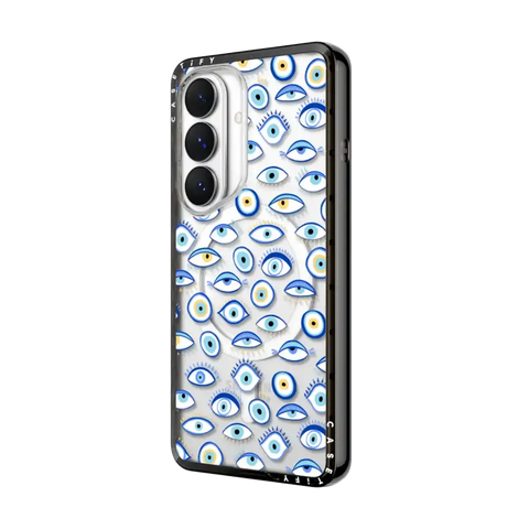 blue all seeing eye summer holiday pattern on clear