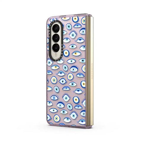 blue all seeing eye summer holiday pattern on clear