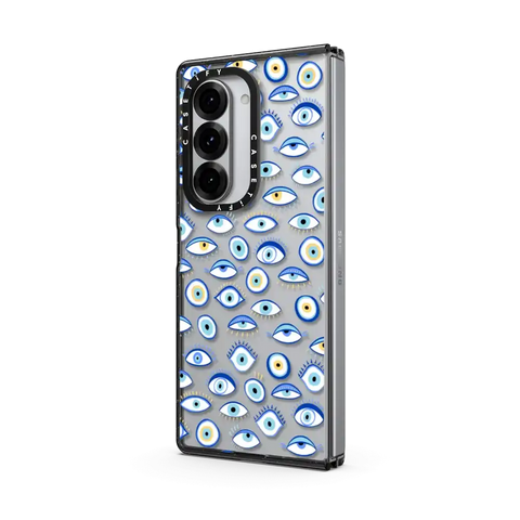 blue all seeing eye summer holiday pattern on clear