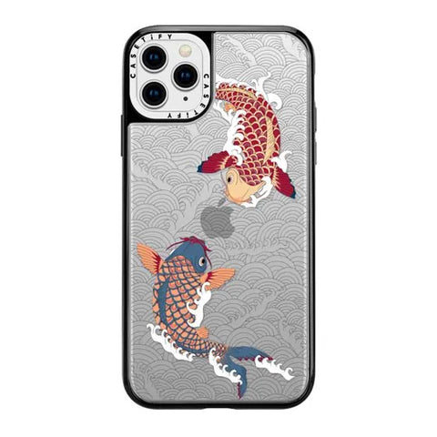koi fish Japanese tattoo style transparent pattern