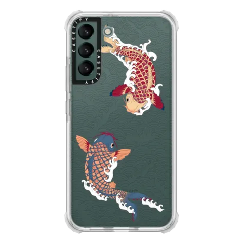 koi fish Japanese tattoo style transparent pattern