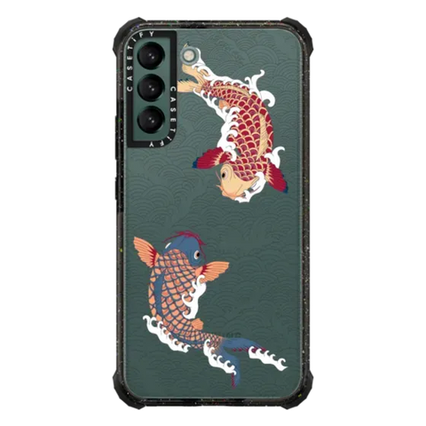 koi fish Japanese tattoo style transparent pattern