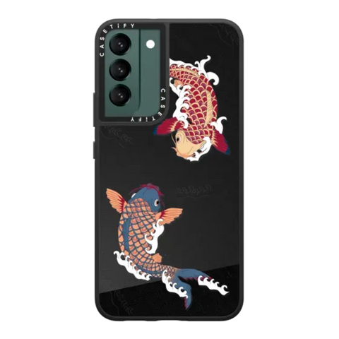 koi fish Japanese tattoo style transparent pattern