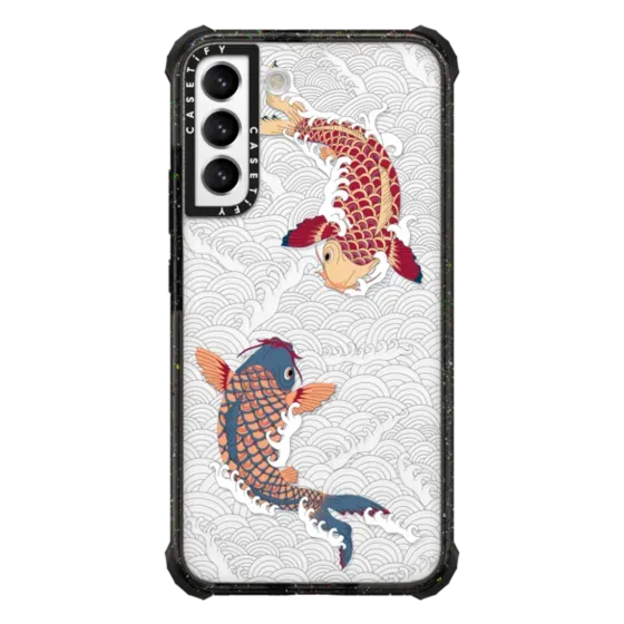koi fish Japanese tattoo style transparent pattern