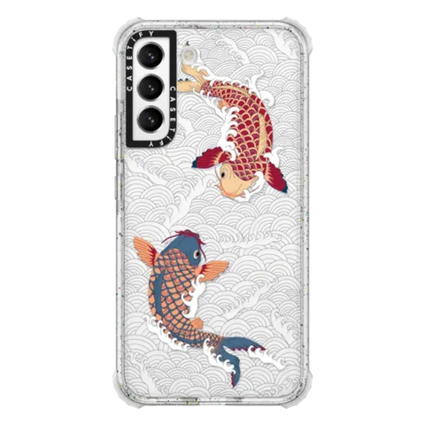 koi fish Japanese tattoo style transparent pattern