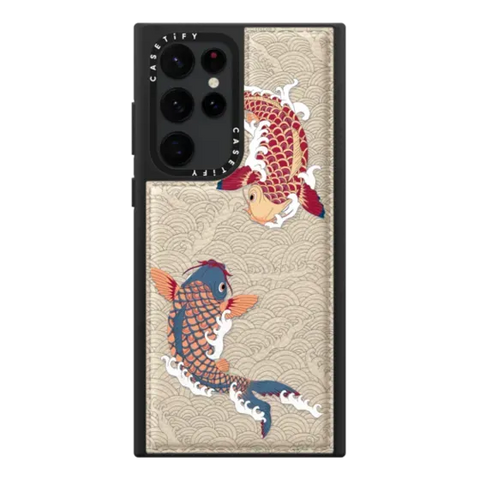 koi fish Japanese tattoo style transparent pattern