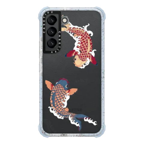 koi fish Japanese tattoo style transparent pattern
