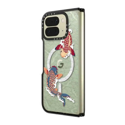 koi fish Japanese tattoo style transparent pattern