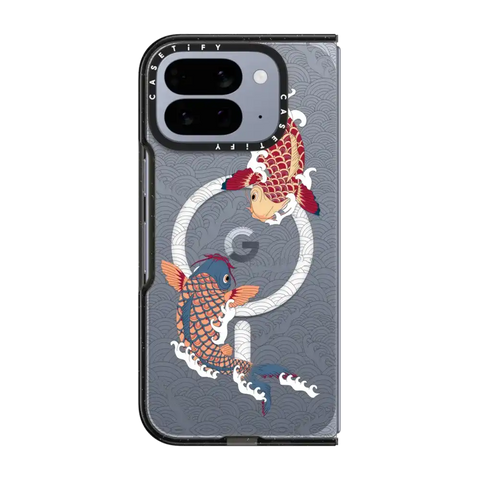 koi fish Japanese tattoo style transparent pattern