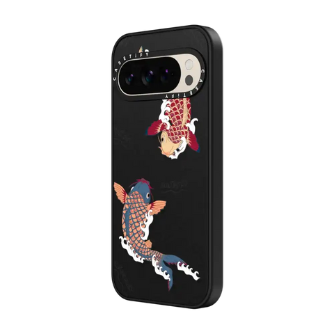 koi fish Japanese tattoo style transparent pattern
