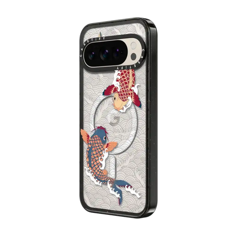 koi fish Japanese tattoo style transparent pattern
