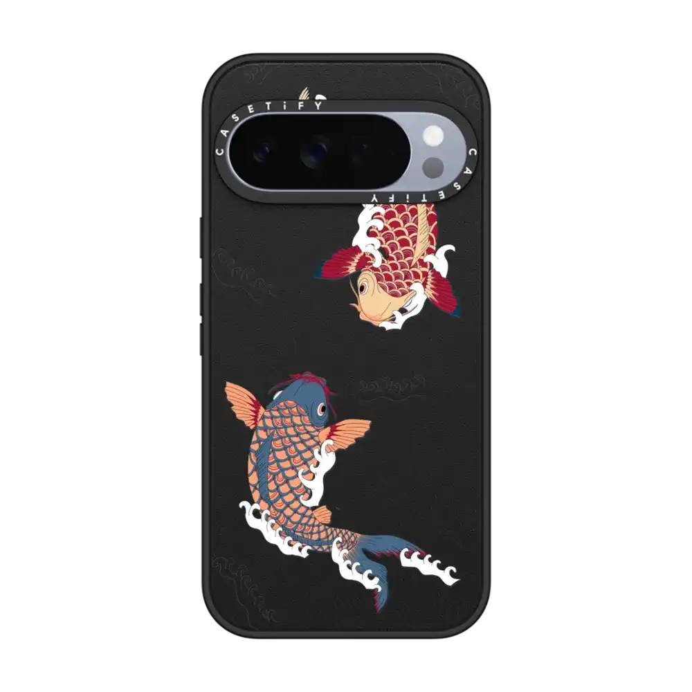 koi fish Japanese tattoo style transparent pattern