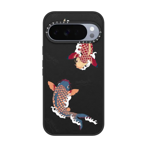 koi fish Japanese tattoo style transparent pattern