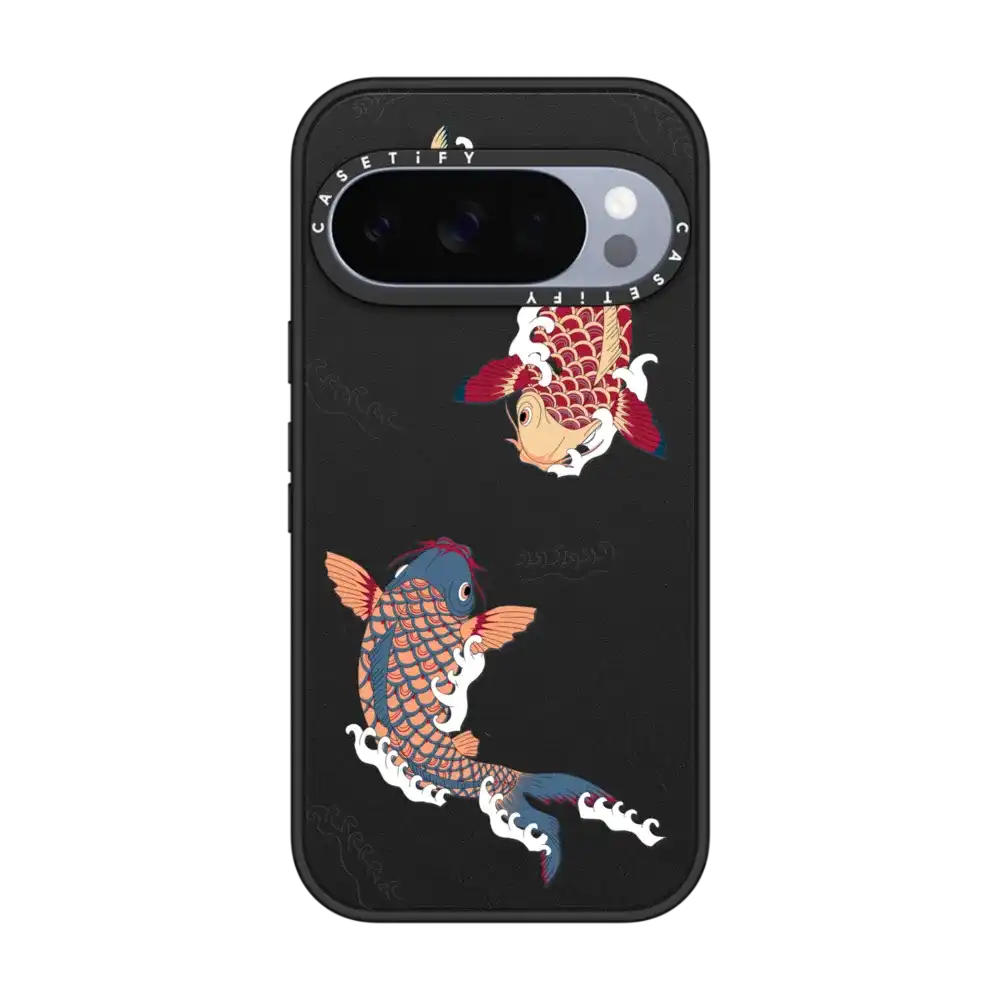 koi fish Japanese tattoo style transparent pattern
