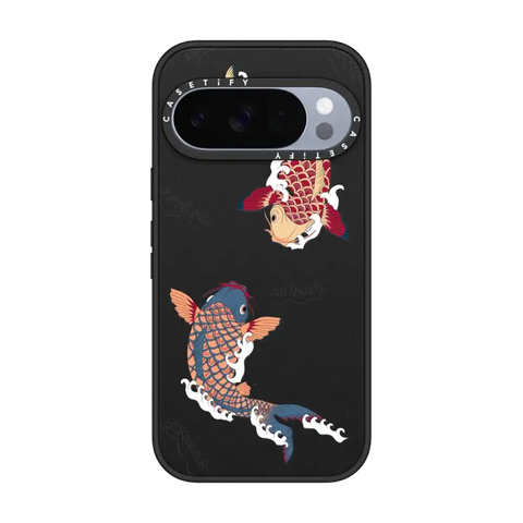 koi fish Japanese tattoo style transparent pattern