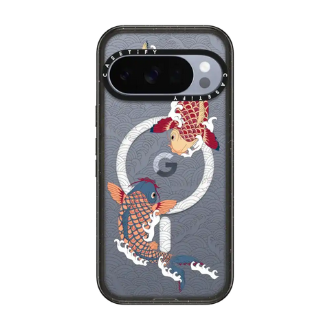 koi fish Japanese tattoo style transparent pattern