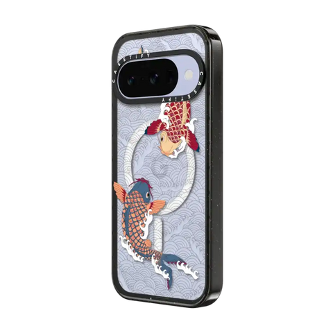koi fish Japanese tattoo style transparent pattern