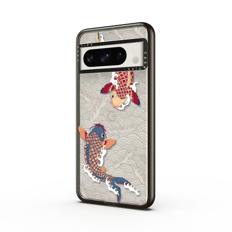koi fish Japanese tattoo style transparent pattern