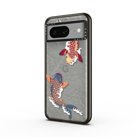 koi fish Japanese tattoo style transparent pattern