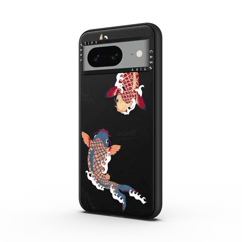 koi fish Japanese tattoo style transparent pattern