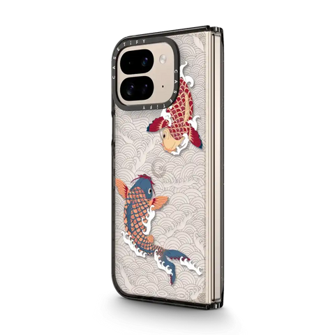 koi fish Japanese tattoo style transparent pattern