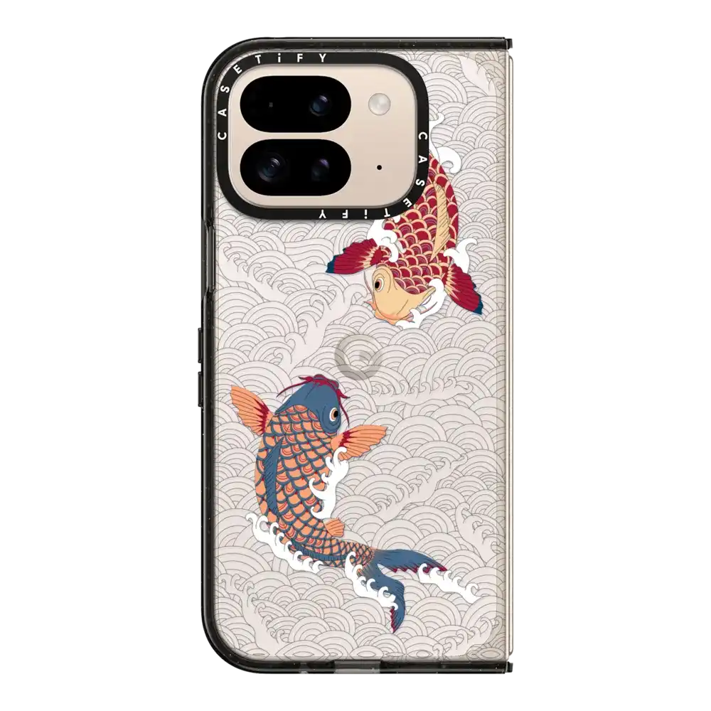 koi fish Japanese tattoo style transparent pattern