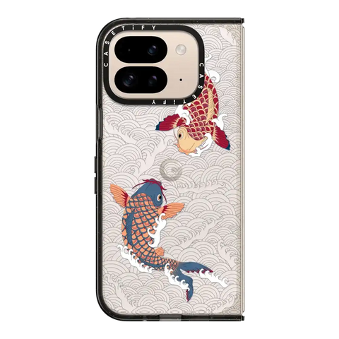 koi fish Japanese tattoo style transparent pattern