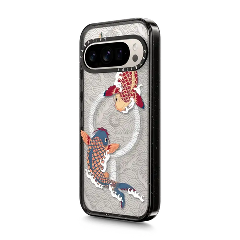 koi fish Japanese tattoo style transparent pattern