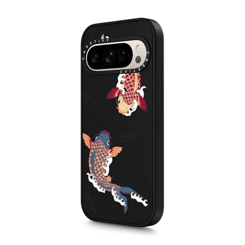 koi fish Japanese tattoo style transparent pattern