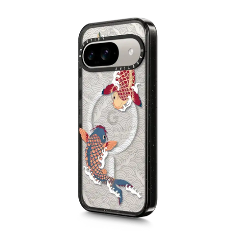 koi fish Japanese tattoo style transparent pattern