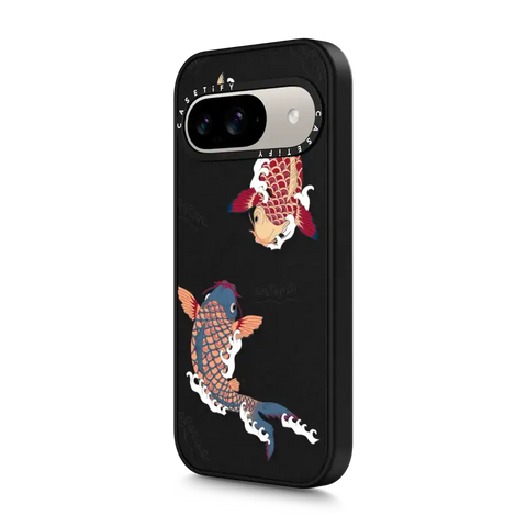 koi fish Japanese tattoo style transparent pattern
