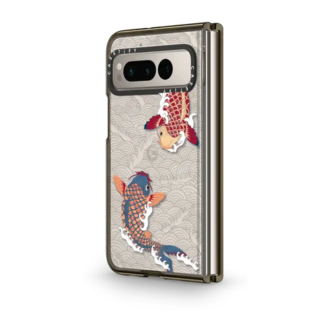 koi fish Japanese tattoo style transparent pattern
