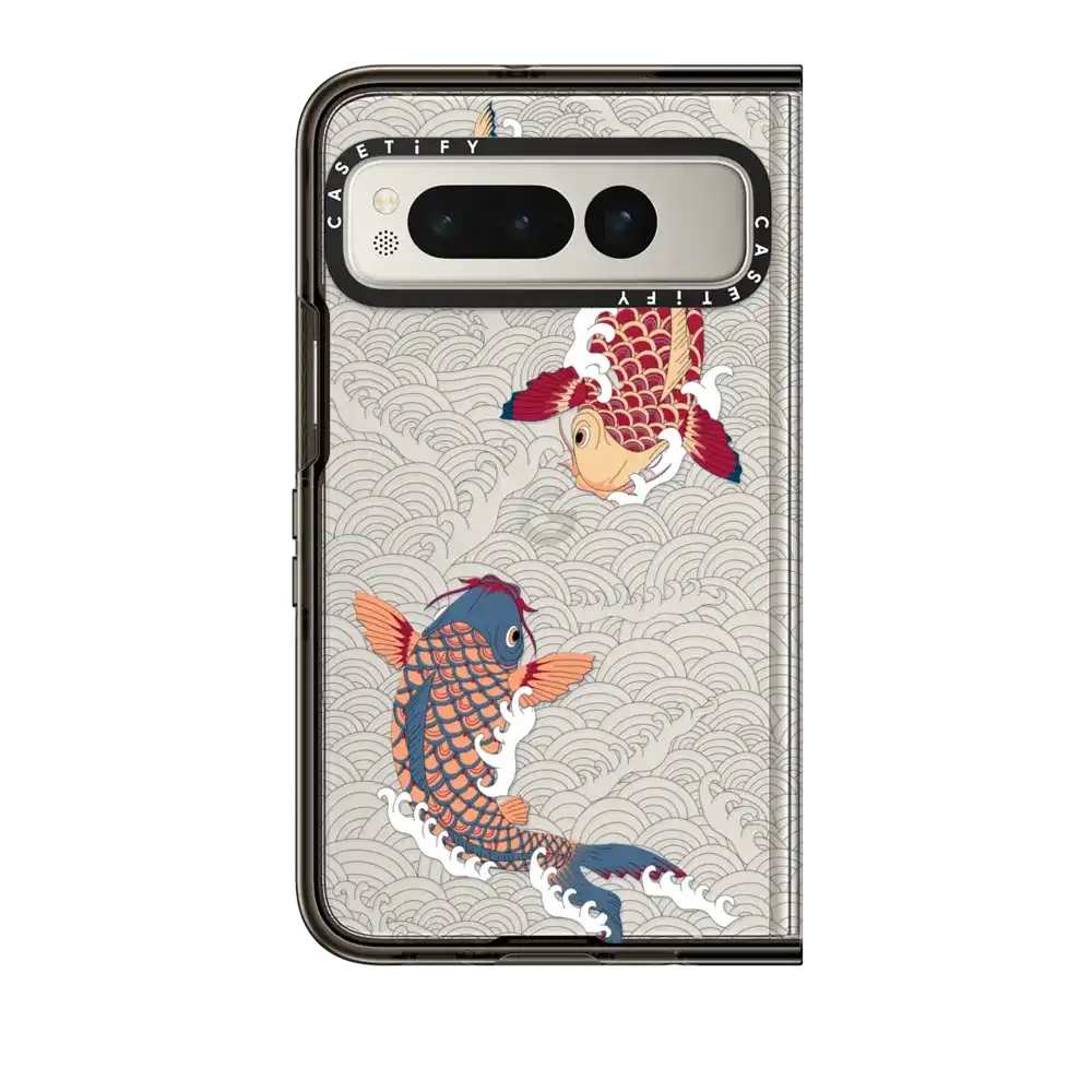 koi fish Japanese tattoo style transparent pattern