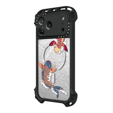koi fish Japanese tattoo style transparent pattern