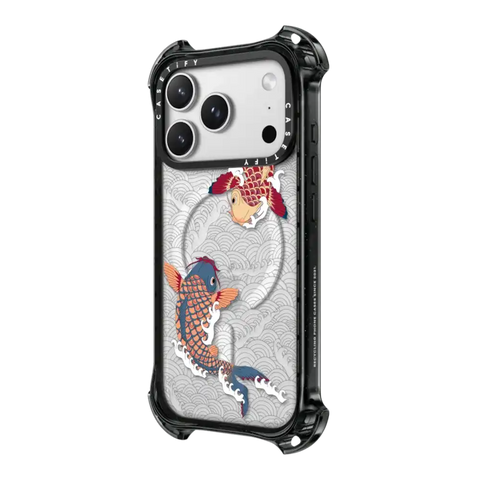 koi fish Japanese tattoo style transparent pattern