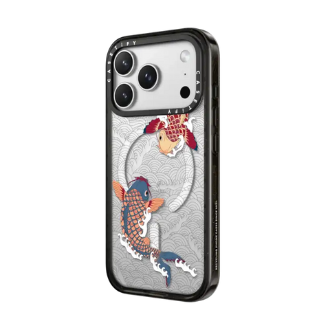 koi fish Japanese tattoo style transparent pattern