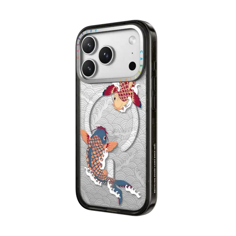 koi fish Japanese tattoo style transparent pattern