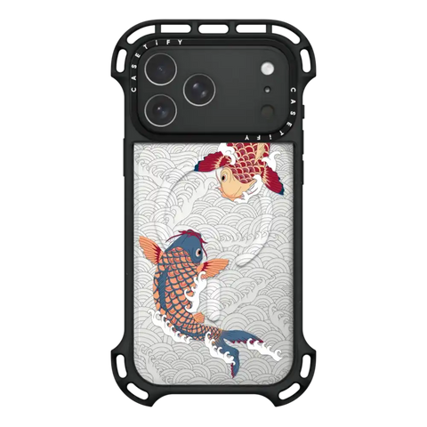 koi fish Japanese tattoo style transparent pattern