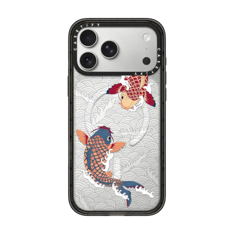koi fish Japanese tattoo style transparent pattern