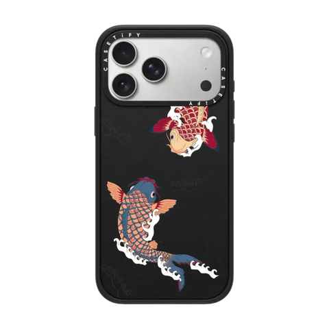 koi fish Japanese tattoo style transparent pattern