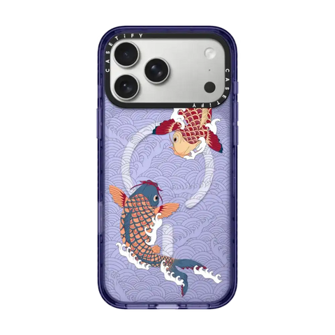 koi fish Japanese tattoo style transparent pattern