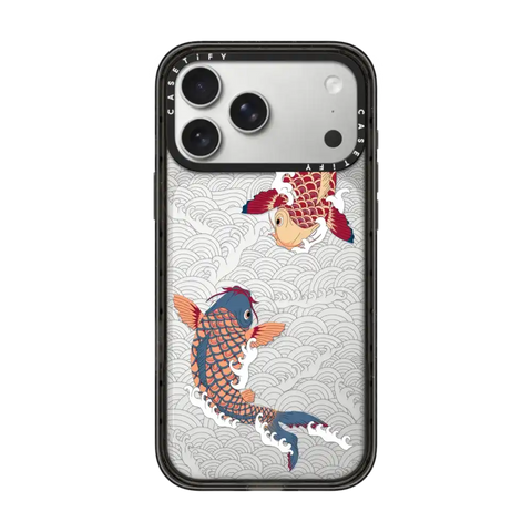 koi fish Japanese tattoo style transparent pattern