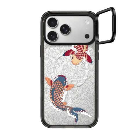 koi fish Japanese tattoo style transparent pattern