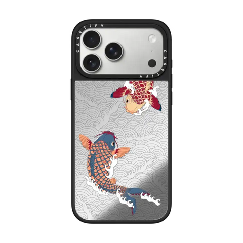 koi fish Japanese tattoo style transparent pattern