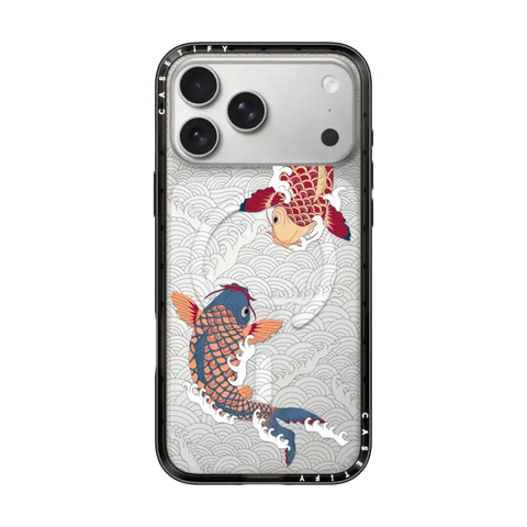 koi fish Japanese tattoo style transparent pattern