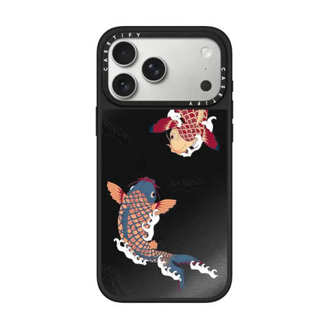 koi fish Japanese tattoo style transparent pattern