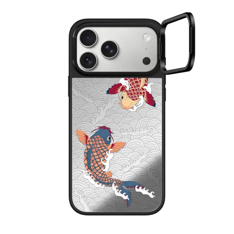 koi fish Japanese tattoo style transparent pattern