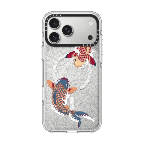 koi fish Japanese tattoo style transparent pattern
